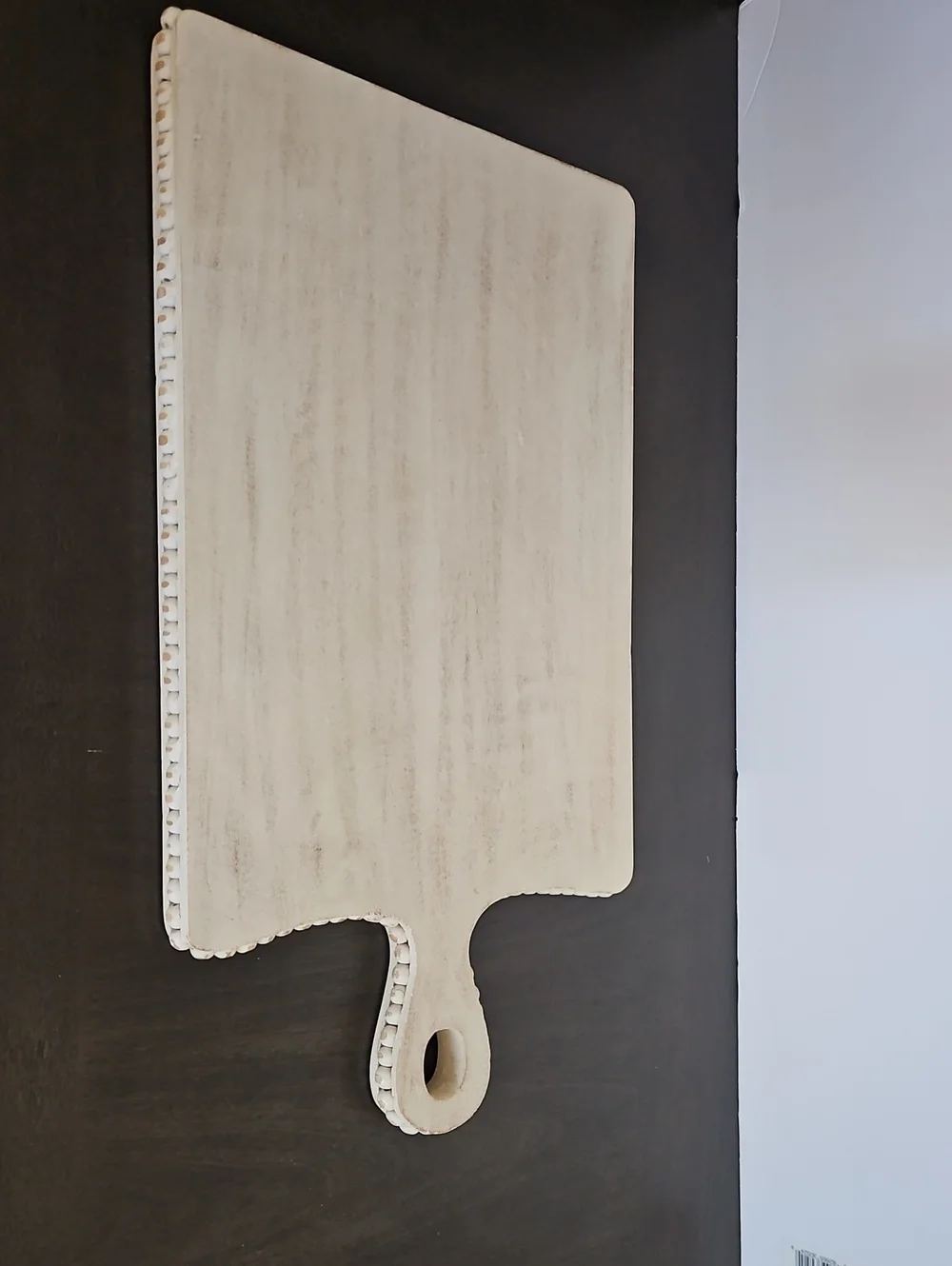 Pier 1 Charcuterie Cream Wood Cheese Serving Board With Beaded Accents Around